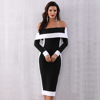 Reigning Duality Off-Shoulder Midi Dress