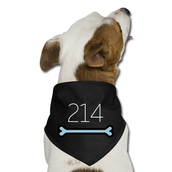 214 to the Bones Dallas, Texas Area Code Dog Bandana - Black