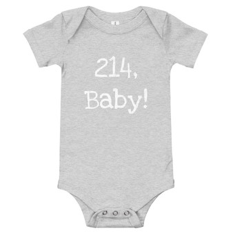 214, Baby! Adorable Onesie with Dallas, Texas Area Code - Short Sleeve