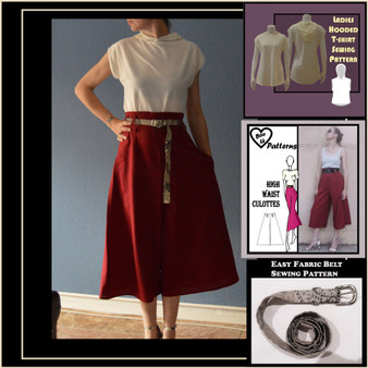 Easy fabric belt sewing pattern