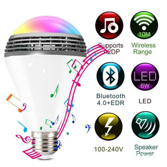 Smart LED Color Changing Light Bulb Wireless Bluetooth 4.0 Speaker
