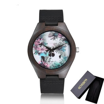 Unique Skull Black Wooden Watch