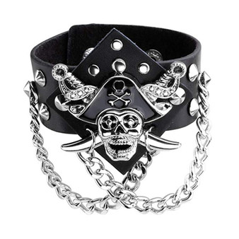 Men's Steam Punk Pirate Chained Wristband