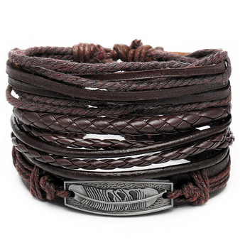 Men's Vintage Style Punk Rock Braided Leather Bracelet