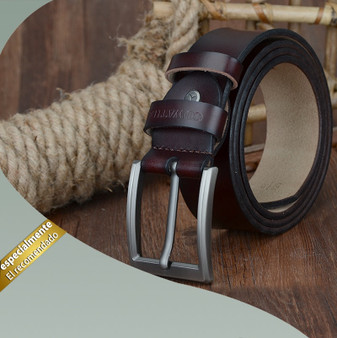 Men's Genuine Leather Luxury Strap Belt w/ Pin Buckle