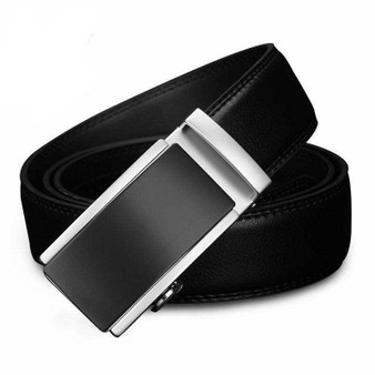 Men's Black Luxury Belt w/ Automatic Alloy Buckle