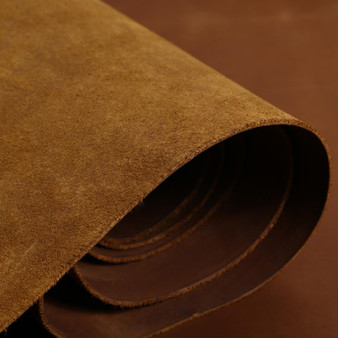 Junetree LEATHER HIDES COW SKINS thick genuine leather about 2mm cowhide yellow brown color