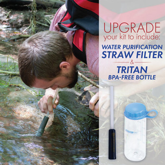 Family Survival Kit with Water Purification Straw - 4 Person