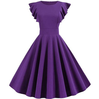 Violet Frill Sleeve Vintage Dress