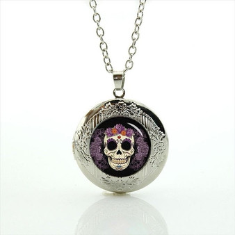 Sugar Skull Locket Necklace