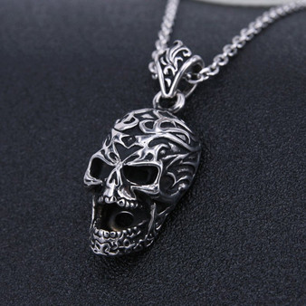 Rock Roll Skull Pendant Necklace