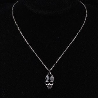 Skeleton Crystal Pendant Necklace