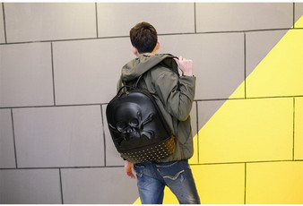 Leather Skull Rivet Backpack