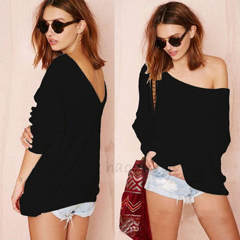 Casual Black Plain Round Neck Fashion Pullover Sweater