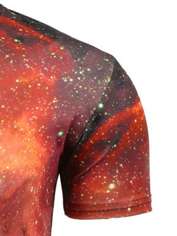 Casual Fashionable Round Neck 3D Tree Galaxy Printed T-Shirt