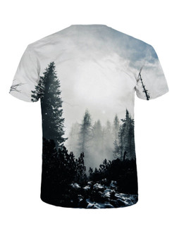 Casual Crew Neck Scenery Printed T-Shirt