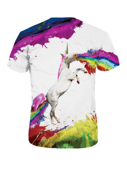 Casual Colorful Crew Neck Printed T-Shirt