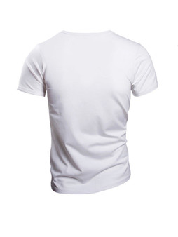 Casual V Neck Cotton Short Sleeve Men's T-Shirt