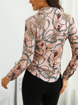 Long Sleeves V-neck Floral Blouses&shirts Tops