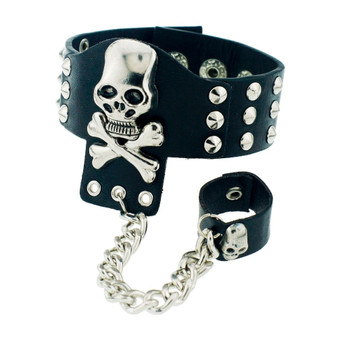 Gothic Skeleton Rivet Cuff Bracelet