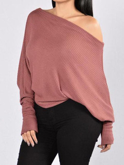 Fashion Solid Color Long Sleeves Sweater Tops