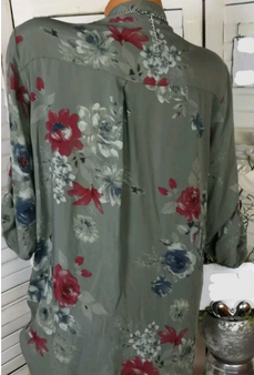 Fashion V-neck Floral Long Sleeves Blouses&shirts Tops