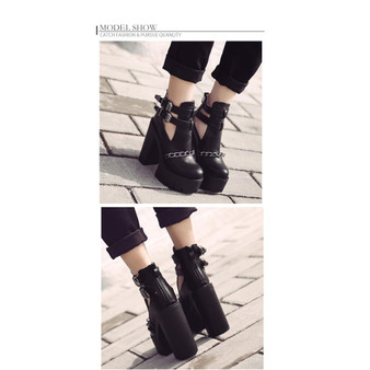 Cut-outs Buckle Ankle Boots