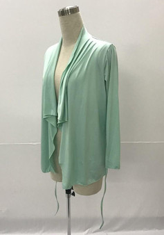 Green Sashes Irregular Long Sleeve Fashion Cardigan Coat