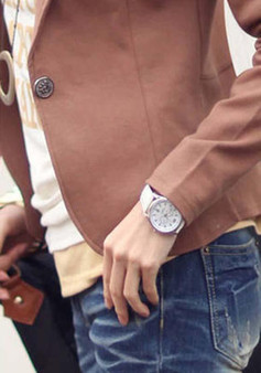 Coffee Buttons Tailored Collar Long Sleeve Fashion Blazer