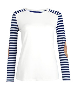 Casual Crew Neck Striped Long Sleeve T-Shirt