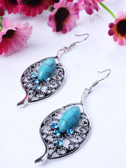 Casual Hollow Out Turquoise Earring