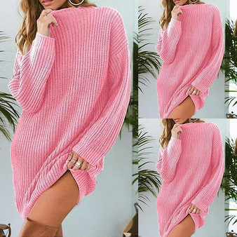 New Pink Round Neck Long Sleeve Sweet Going out Pullover Sweater