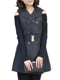 Casual Remarkable Lapel Plain Breasted Trench-coats