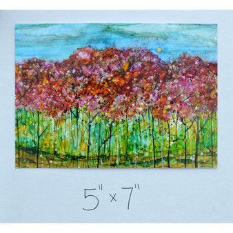 "Spring Forest" Landscape Mixed Media Painting