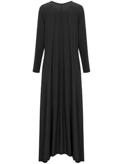 Casual Loose High-Low Round Neck Plain Maxi Dress