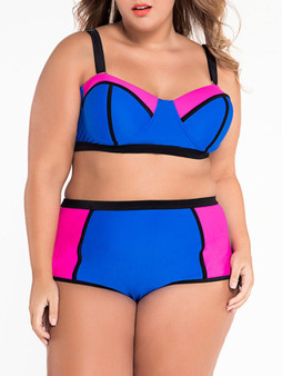 Casual Sexy Style Color Block Plus Size Bikini