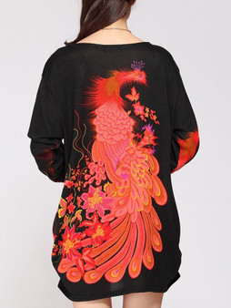 Casual Round Neck Casual Color Block Printed Plus Size T-Shirt