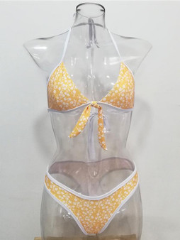 Floral Halter-neck Bikinis Swimwear
