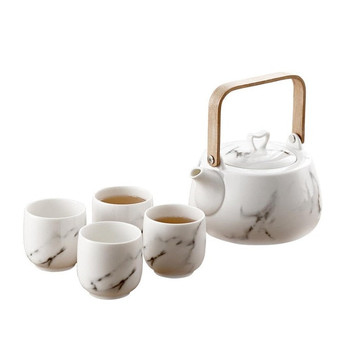 Classic Japanese Marble Ceramic Tea Set
