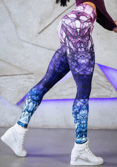 Multicolor Print Elastic Waist High Waisted Slim Fashion Leggings