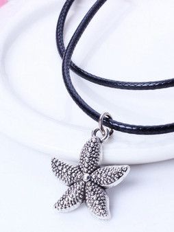 Casual Starfish Pendant PU Necklace