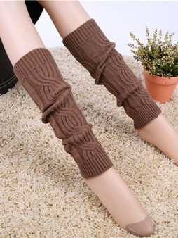 Casual Solid-Color Patterned Leg Warmer