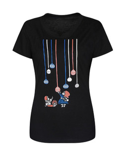 Casual Lovely Cartoon Printed Round Neck Short Sleeve T-Shirt