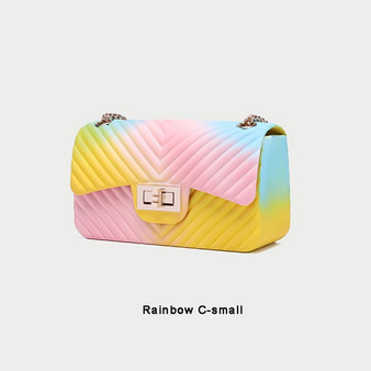 Rainbow Flap Top Handbag