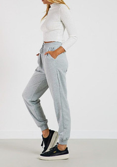 Grey Pockets Drawstring Waist Bow High Waisted Long Pants