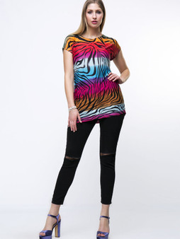 Casual Colorful Animal Printed Round Neck Plus Size T-Shirt
