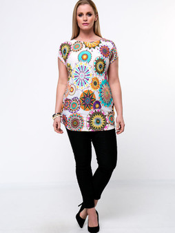 Casual Special Colorful Printed Round Neck Plus Size T-Shirt