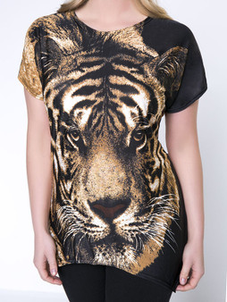 Casual Trendy Animal Printed Round Neck Plus Size T-Shirt