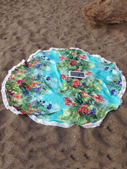 Bohemia Printed Plant Round Beach Mat Yoga Mat