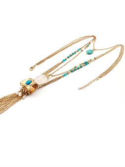 Bohemia Tasseled Alloy&Turquoise Necklaces Accessories